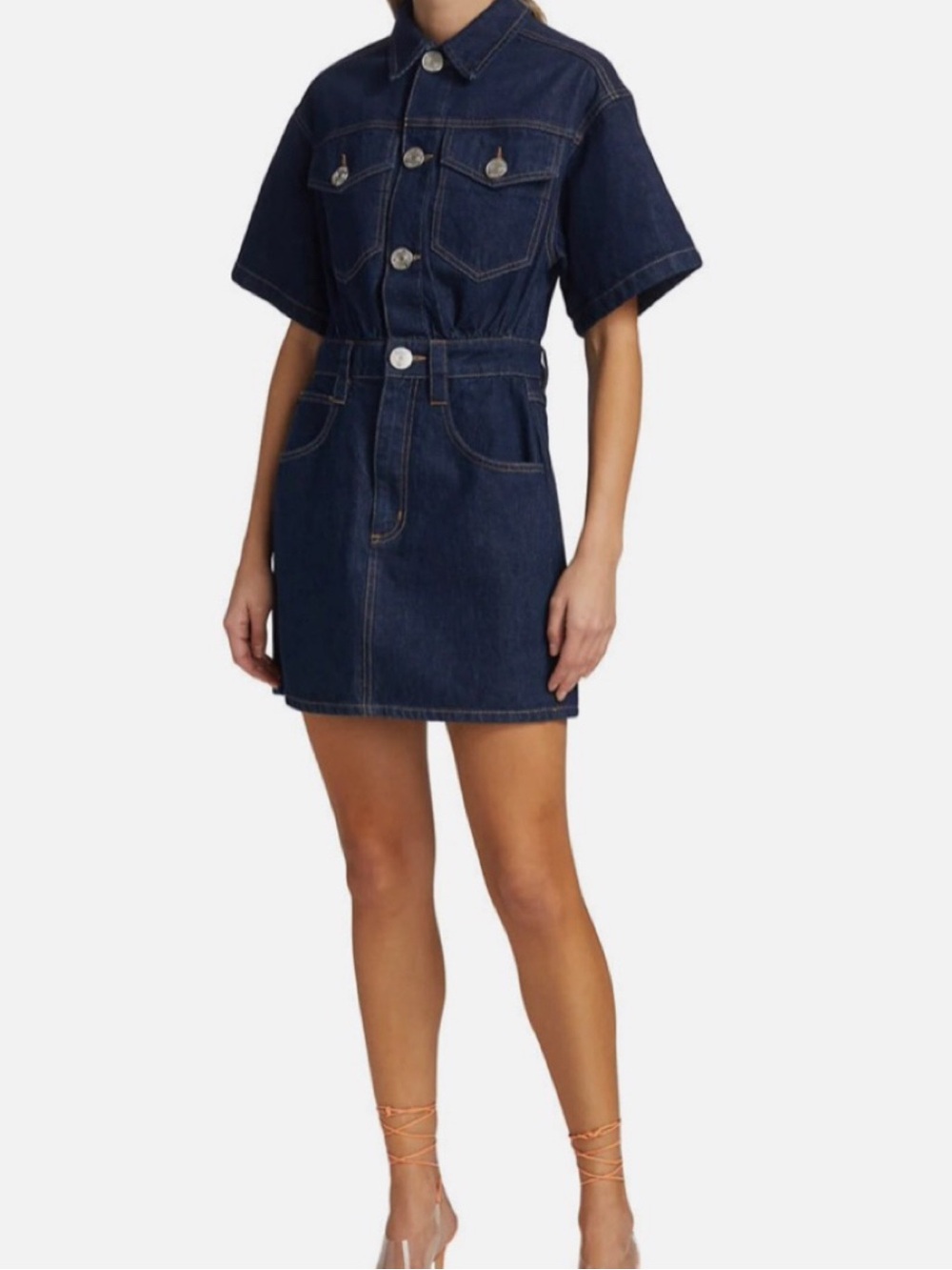 Frame Denim Dark Indigo Denim Mini Dress - Picture 2 of 3